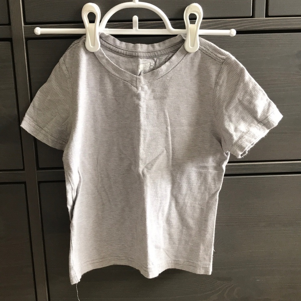 Grey Stripe Toddler Boy Tee